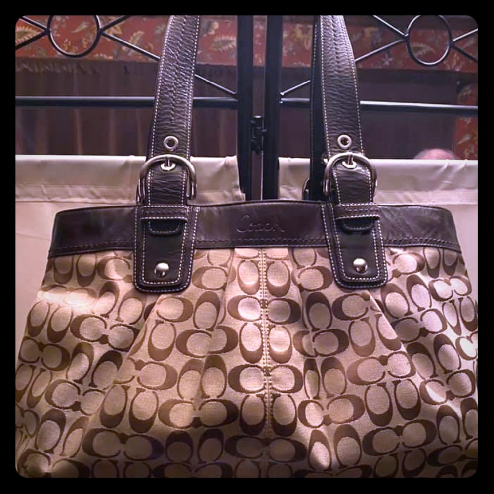 Coach Handbag Light Tan with Dark Brown Logo